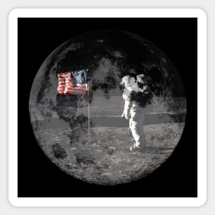 Buzz Aldrin Flag Sticker